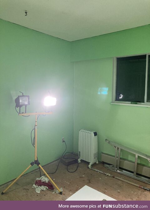 My friend decided to paint his room. He immediately regretted his choice of colour