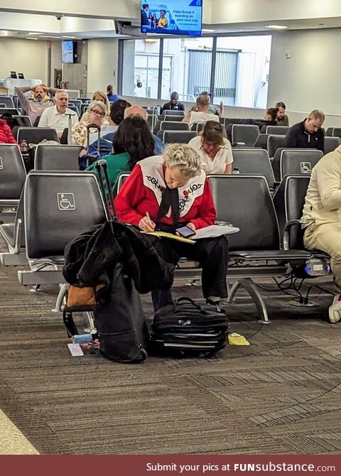 Spotted Temple Grandin at the airport in Florida