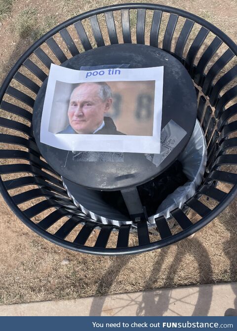 Saw this on a trash can at a park (OC)
