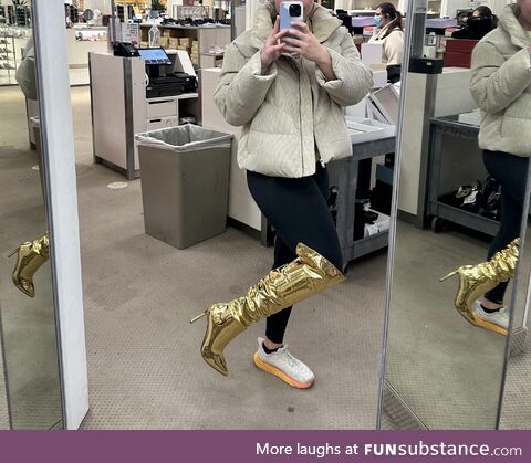 I imagine C-3PO’s girlfriend wearing these shoes