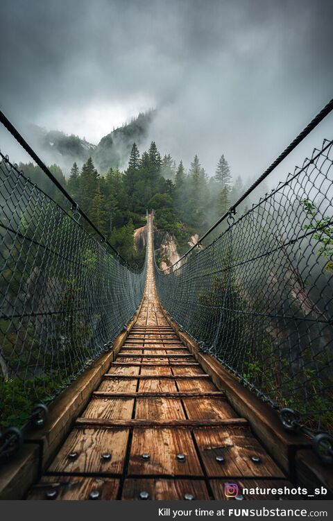 Suspension bridge in Switzerland