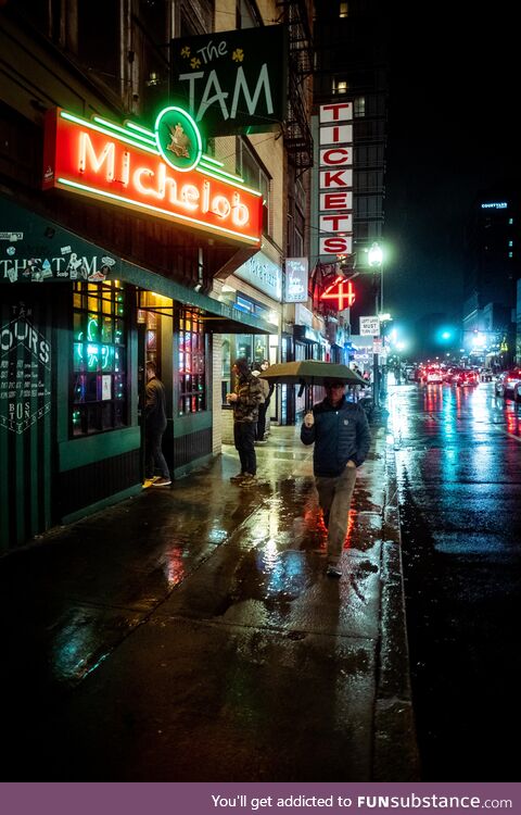 A Photo I took on a Rainy Boston Night