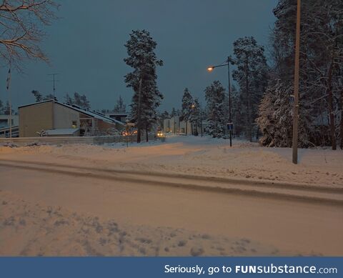 Winter evening in espoo, finland [oc]