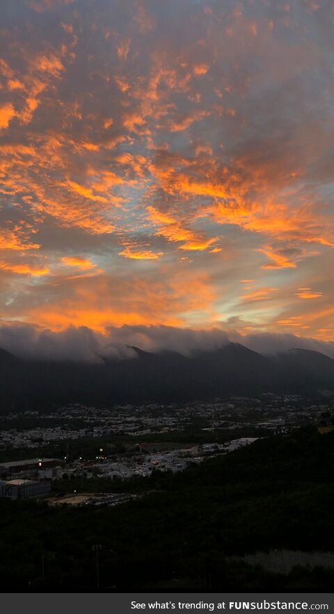 Sunrise from my School in Monterrey, Mexico