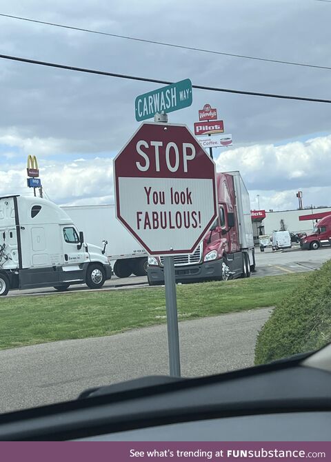An unusual stop sign