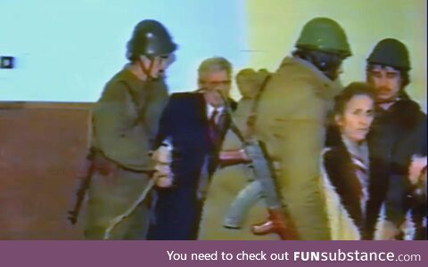 Recently posted picture of Ceausescu trial was from movie (german rifles etc) this is the