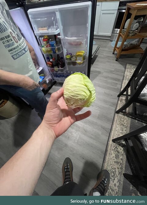 Inflation has hit my local farmers market. (tiny cabbage)