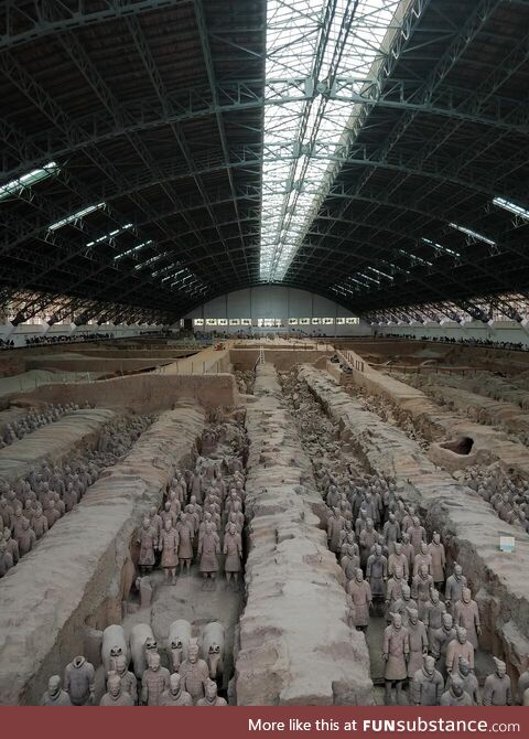 Pit containing terracotta warriors and horses
