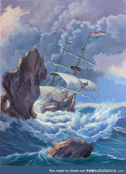 In the storm. My oil painting on canvas