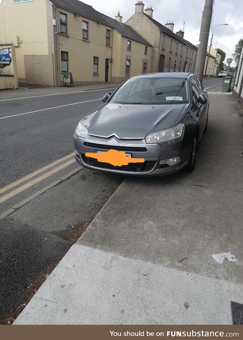 (OC) parked on the walkway, double yellow lines, and beside a dangerous curve