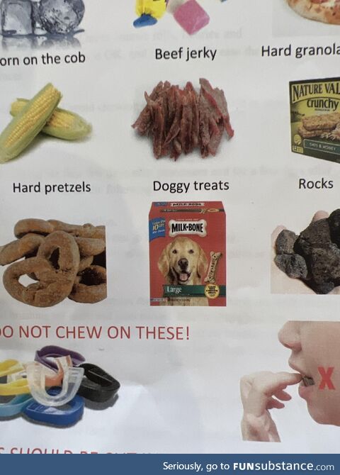 My Sons Orthodontist doesn't allow him to eat Doggy treats