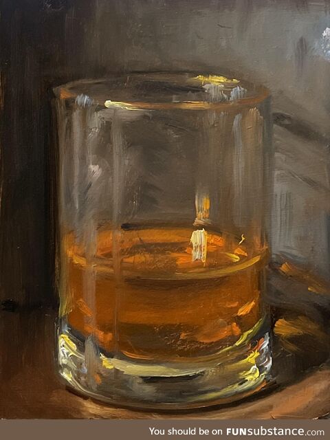 My oil painting of a Glass of Whiskey