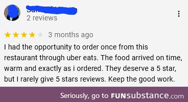Found this interesting review of a local restaurant