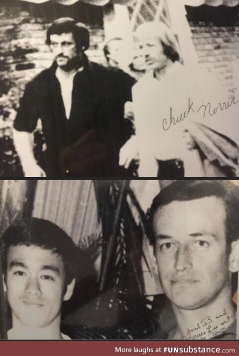 My Grandpa, Grandmaster Fred Brewster, with Chuck Norris (Top) and Bruce Lee (bottom)