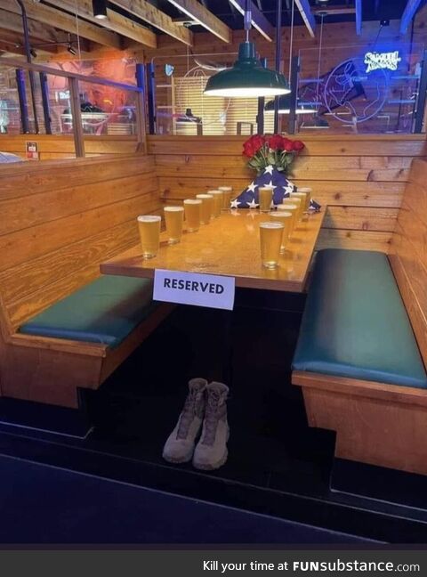 A restaurant in my area honoring the 13 service members killed recently