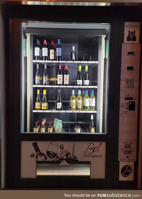 This 24-hour vending machine for bottles of wine in Italy