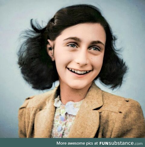 Colorized photo of Anne Frank (1942)