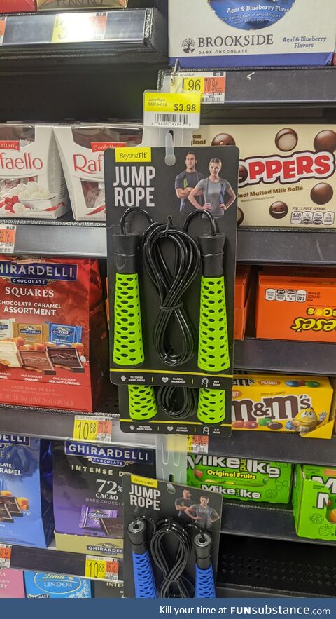 Why they gotta put jump ropes in the candy isle