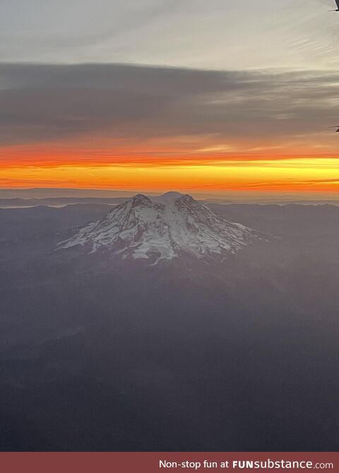 Mt. Rainer taken from an airplane on my way to California