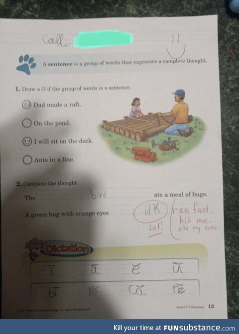 My 2nd grader was apparently “over it” by the time they got to this worksheet