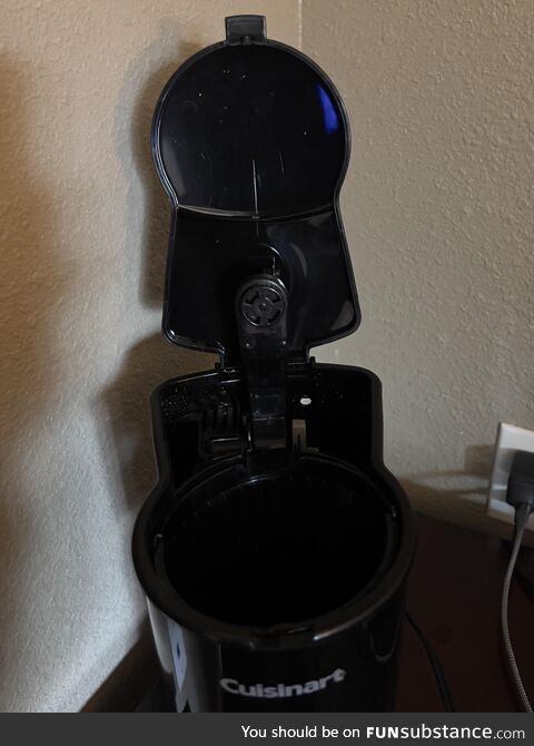 Coffeemaker lid looks like Darth Vader