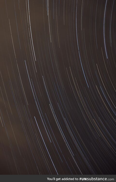 Some startrails I took recently, gave me a weird optical illusion effect while editing it