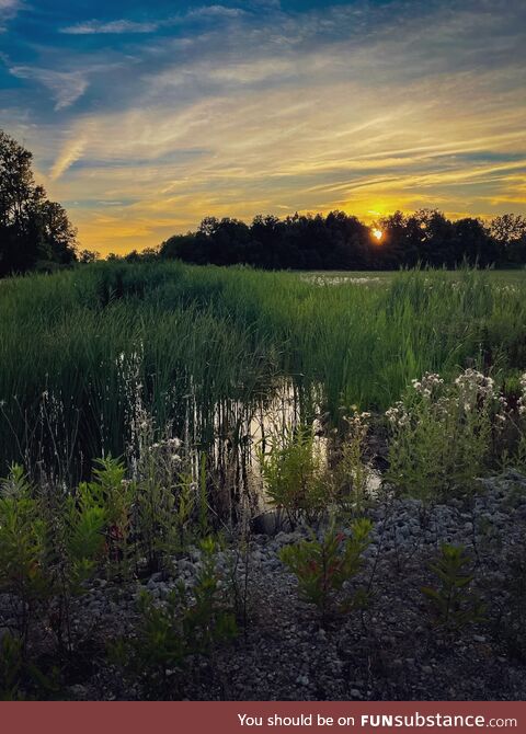 Sunset in southern Michigan last night