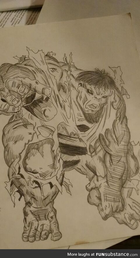 Old drawing I did as a kid of The Incredible Hulk