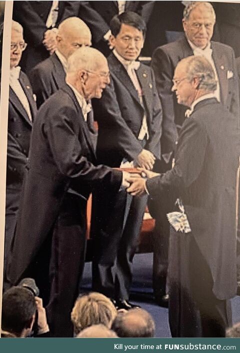 In honor of Nobel Prize season, here’s a picture of my uncle accepting the award in