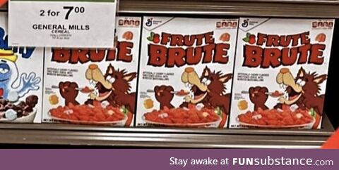 I’ve heard of Boo Berry, Franken Berry and Count Chocula, but never seen Frute Brute