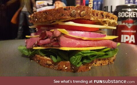 This is how I make my gaming break sandwiches...Stacked!