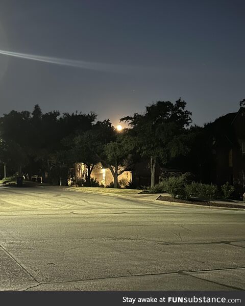 View of the super blue moon from outside my house