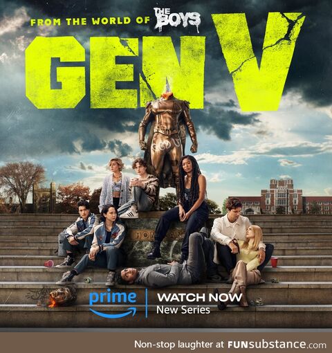 From the world of The Boys, Gen V is now streaming on Prime