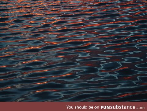 Sunrise reflected in the ocean's surface