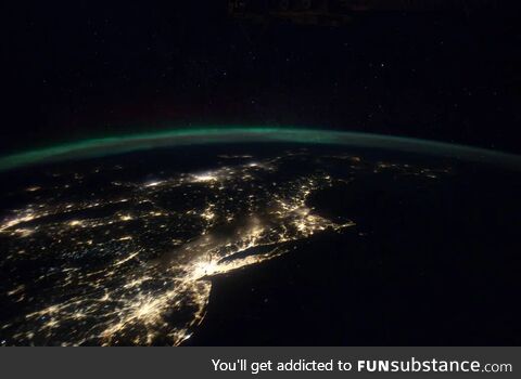 The East Coast of the United States at night as seen from outer space