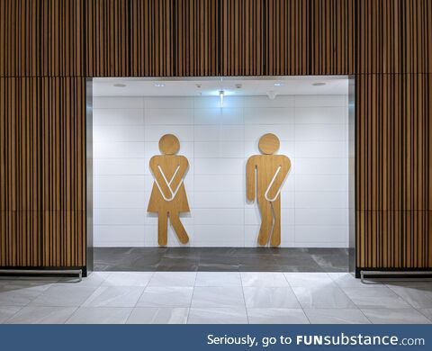 Norwegian bathroom signage