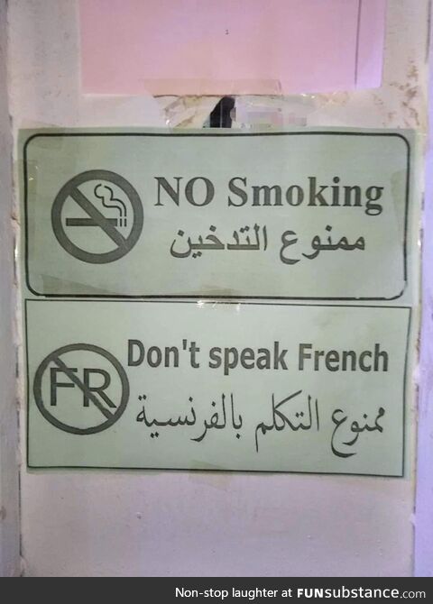Don't smoke or speaker French