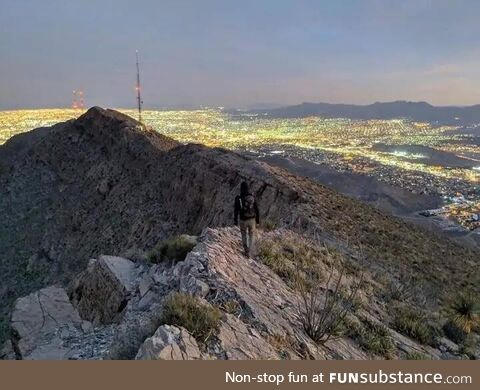 Hiking in the middle of a city. El Paso TX and Juarez MX