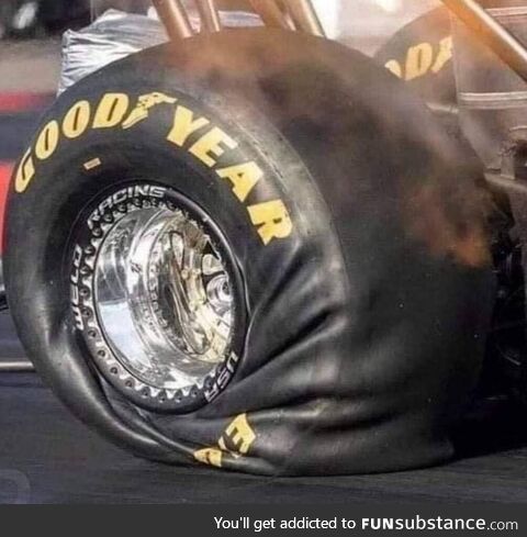 What 10,000 pounds of torque does to a drag tire at launch