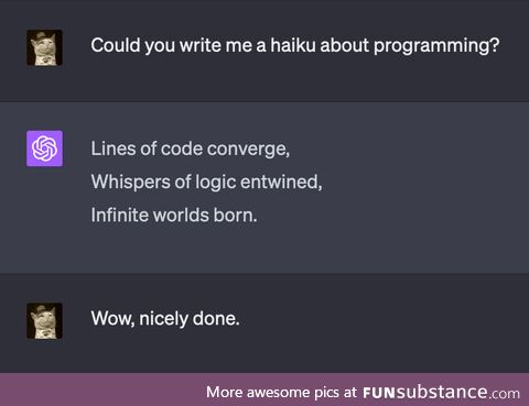 And now, a haiku on programming