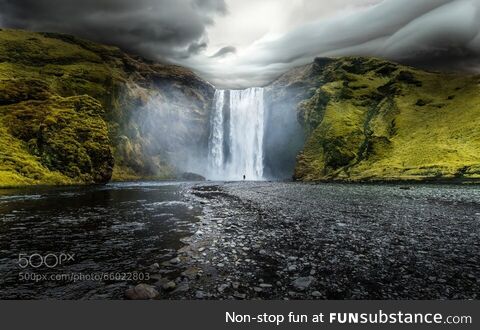 Skógafoss, Iceland, one of the largest waterfalls in Europe
