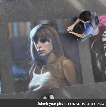 [OC]I drew Taylor at a chalk festival last weekend