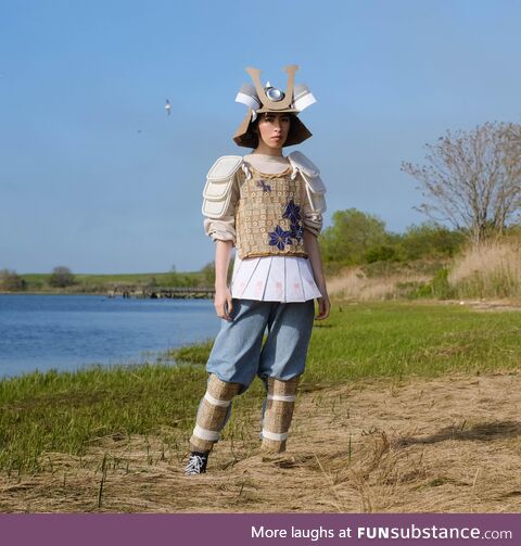 I made a samurai costume out of my recycling