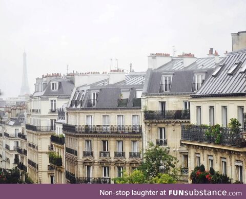 The view from our hotel balcony in Paris, France. Taken with my Nikon D5000 during mid