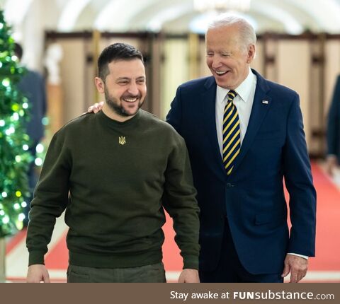 Ukraine President Volodymyr Zelenskyy with American President Joe Biden at The White House