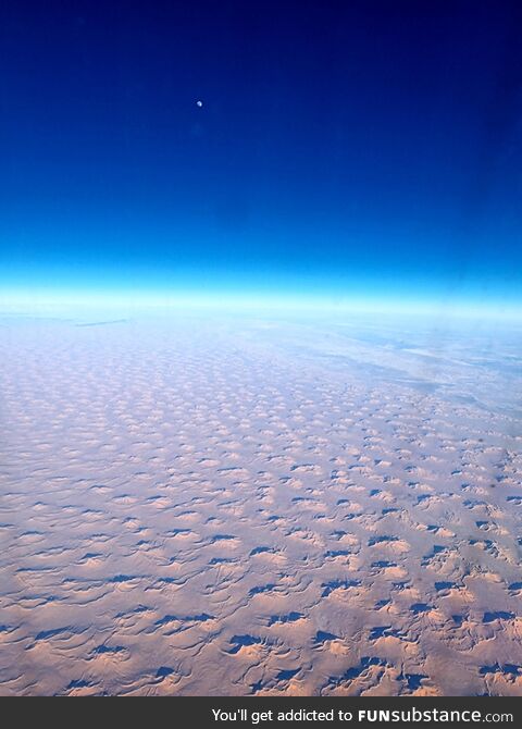 Somewhere over Algeria, the Sahara from 36,000 feet