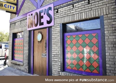 This bar dressed up as Moe’s for Halloween