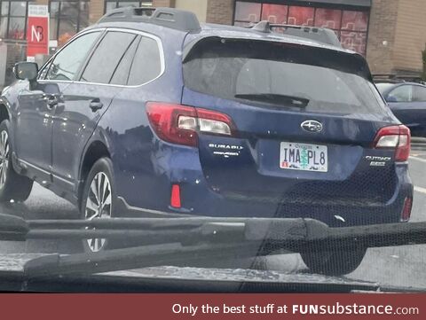 Maybe the best vanity plate I’ve seen