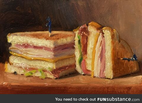 My oil painting of a Club Sandwich