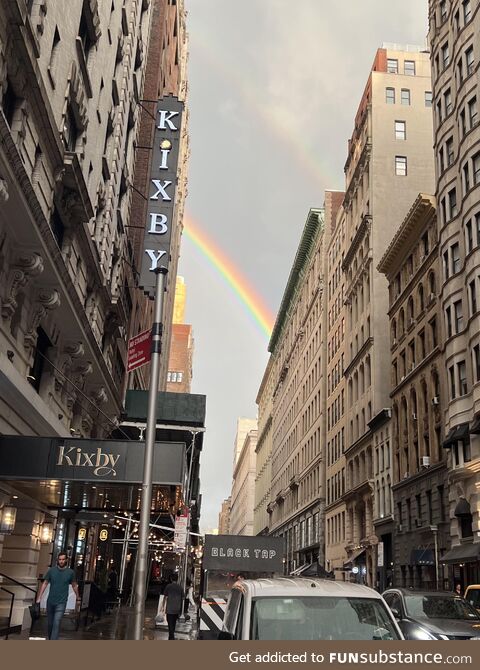 Strongest rainbow I’ve ever seen in person, NYC September 11th, last year